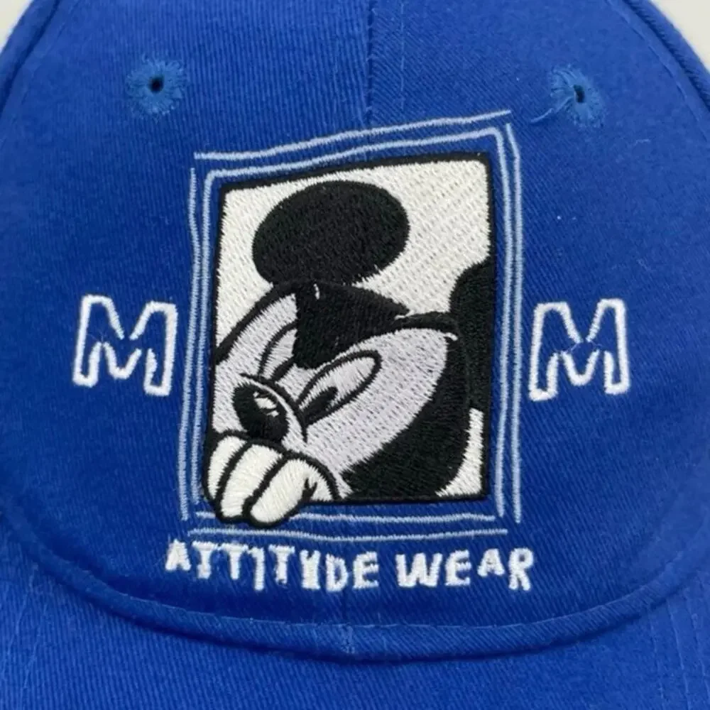 Disney Mickey Mouse Baseball Caps Attitude Edgy Mohawk Punk Blue Black Youth Fit